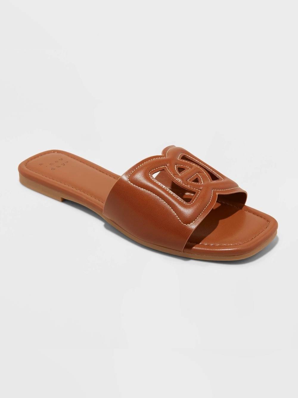 a new day Cognac Decorative Cutout Slide Sandals